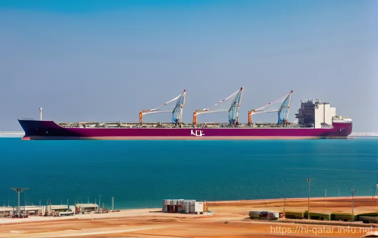 카타르의 LNG 산업 - **Prompt for Qatar's Pioneering LNG Journey:**
    "A wide, atmospheric shot depicting the early day...